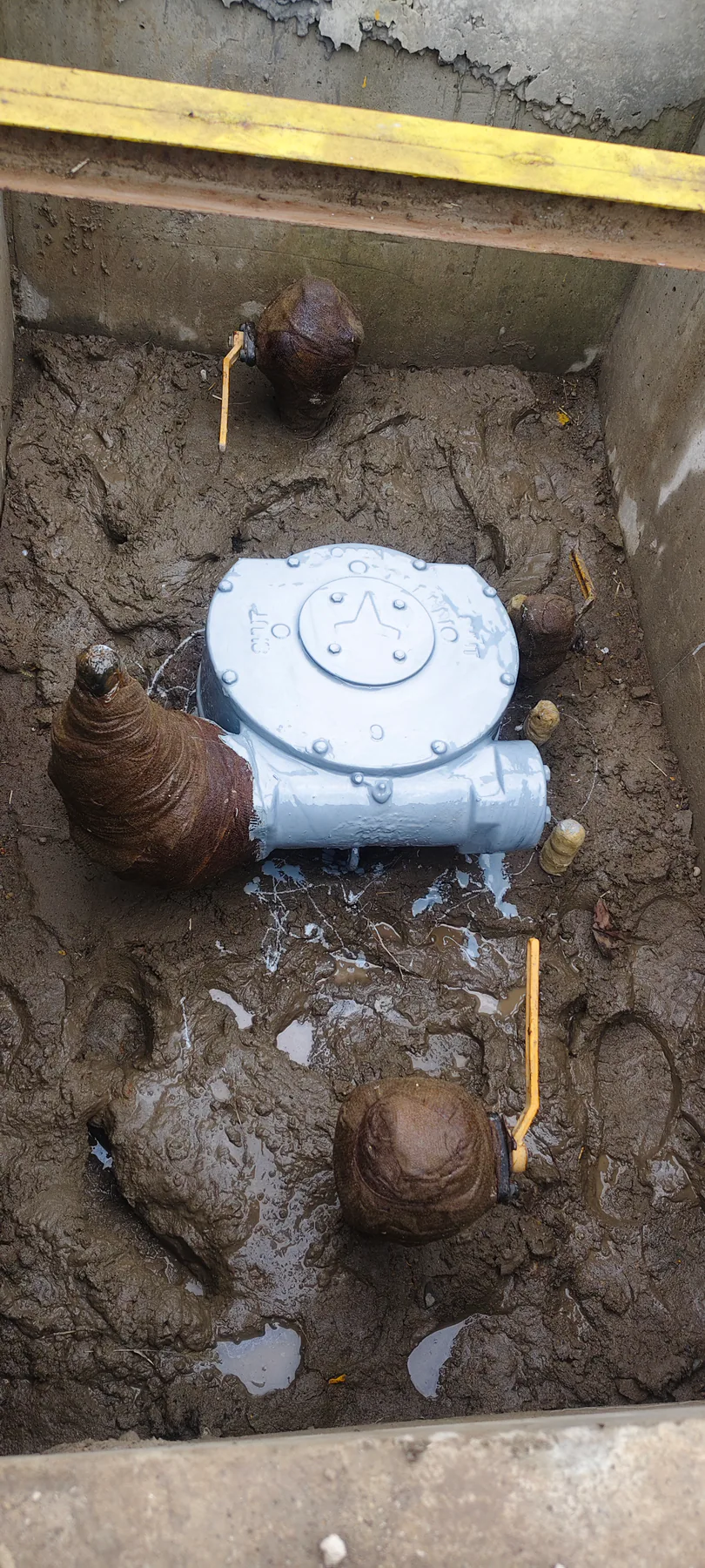 Nanjing valve assembly after application of the petrolatum tape protection system.
